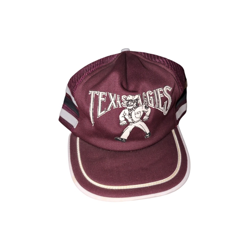 Vintage Texas Aggies Ol Sarge Trucker Hat Maroon Mesh Snapback Made in USA